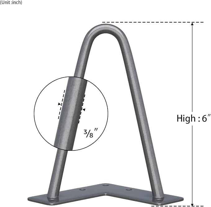SMARTSTANDARD 6 Inch Heavy Duty Hairpin Furniture Legs, Metal Home DIY Projects - Image 8