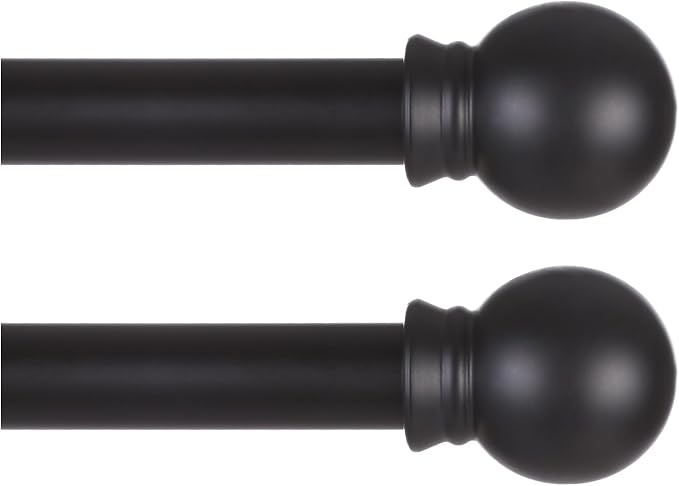 Thestoa 2 Pack Black Curtain Rods by Thestoa
