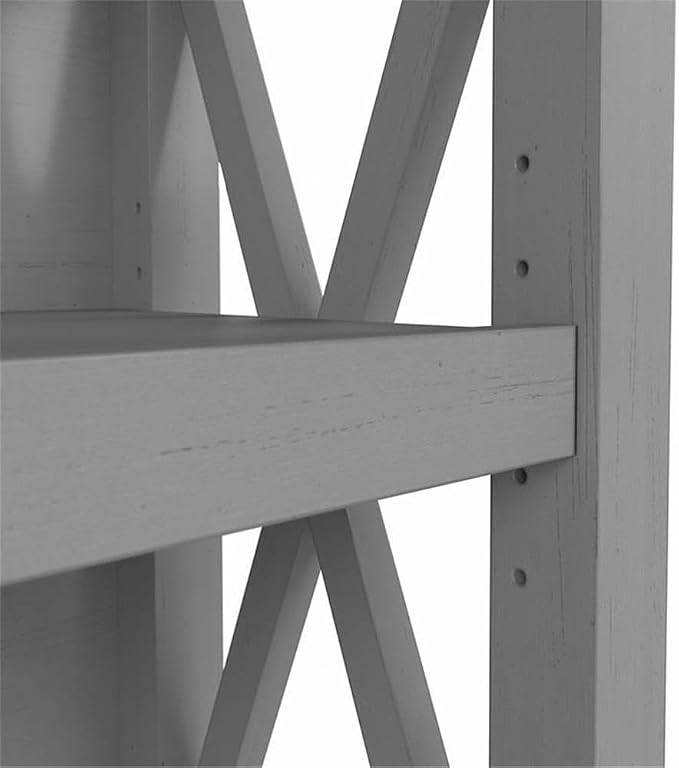 Bush Home Key West Small 2 Shelf Bookcase in Cape Cod Gray, Compact Home - Image 10