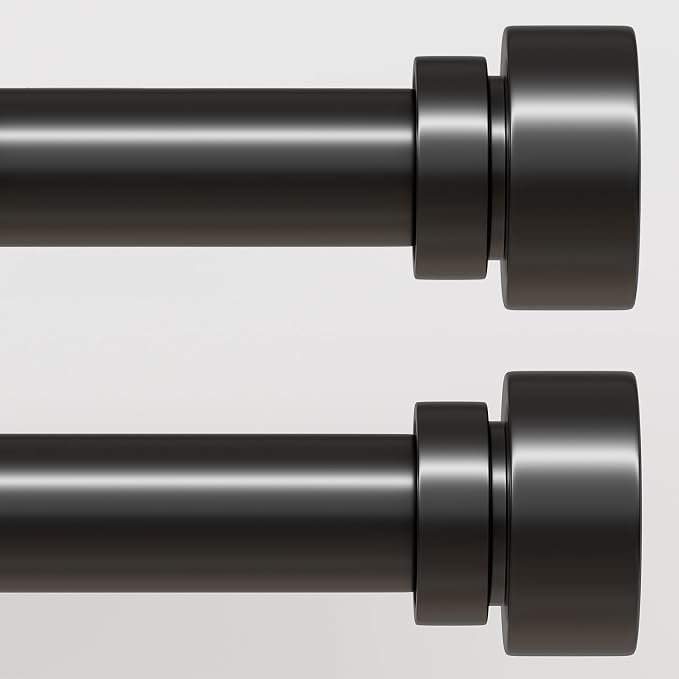 Lootkell Modern Black Curtain Rods Set, 48-84 Inches Adjustable, Heavy Duty 1 by Unknown