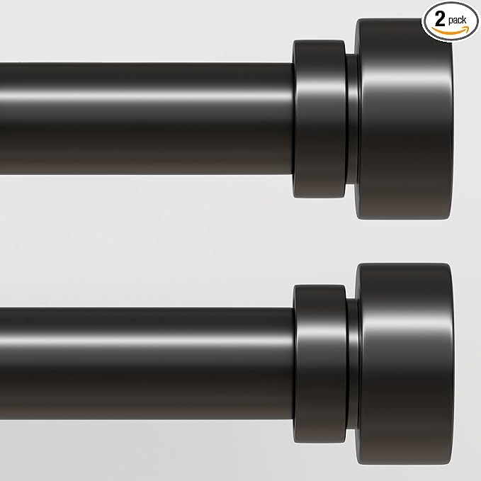 Lootkell 2 Pack Modern Black Curtain Rods Set by Unknown