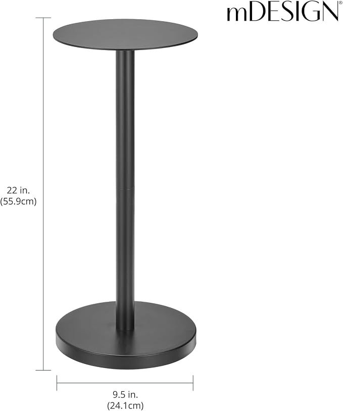 mDesign Glass Top Side/End Drink Table - Image 3