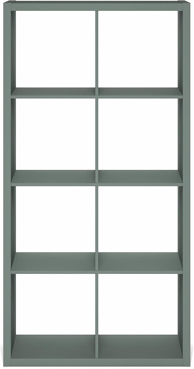 Furinno Cubicle Book Shelf, 8-Cube Bookshelf, Extra Thick Frame Horizontally & - Image 9