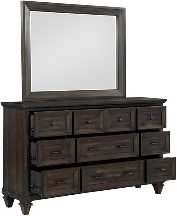 New Classic Furniture Sevilla 6-Piece Wood King Bedroom Set in Walnut - Image 10