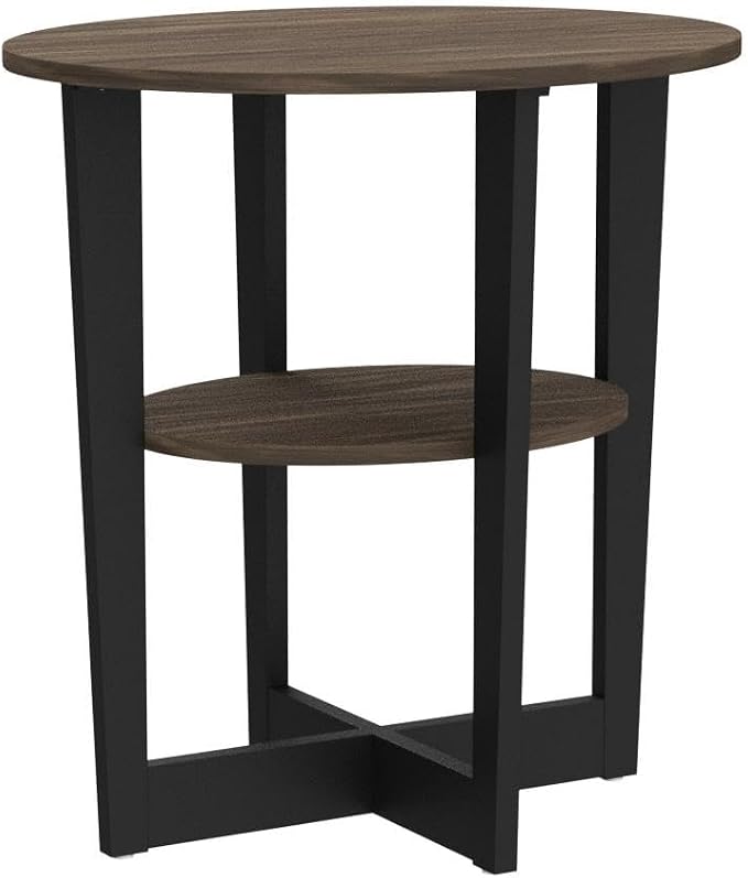 Furinno JAYA Side Table Set of 2, 2-Tier Round Modern End Table - Image 4