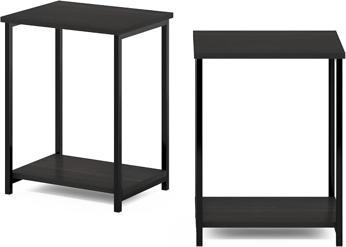Furinno SIMPLISTIC Side Table Set of 2, 2-Tier Modern Metal Frame End Table - Image 7