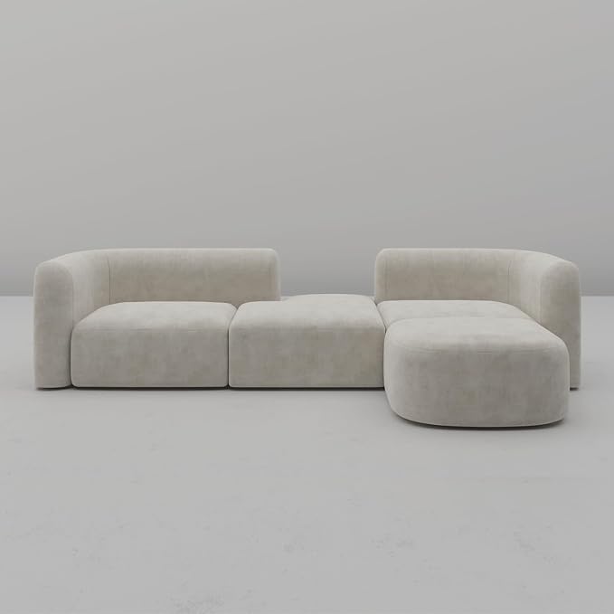 Acanva Luxury Modern Tight Curved Back Velvet Sofa, Minimalist Style Comfy Couch - Image 7