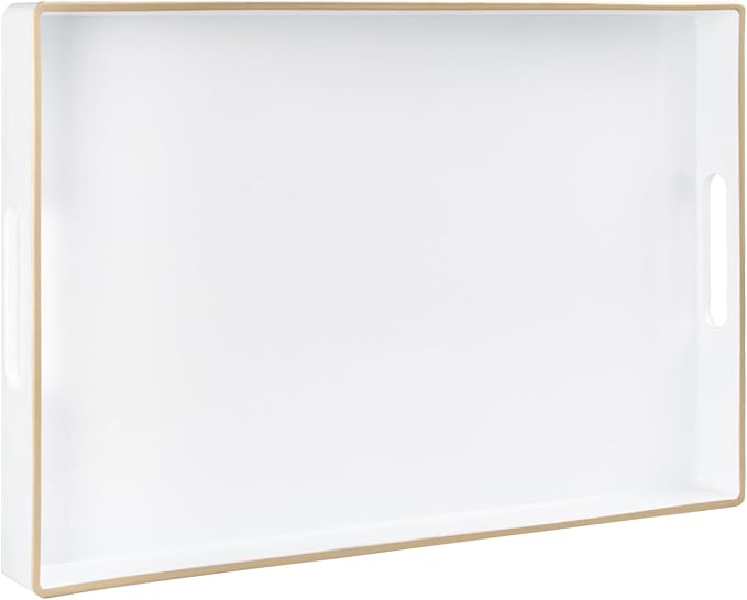 MAONAME White Decorative Tray for Coffee Table, Modern Serving Tray by MAONAME