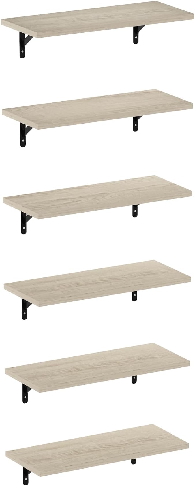 Furinno Rossi Floating Shelves for Wall Set of 6, 18-Inch Wall Shelf, Floating by Furinno-FitsYourSpaceFitsYourBudget