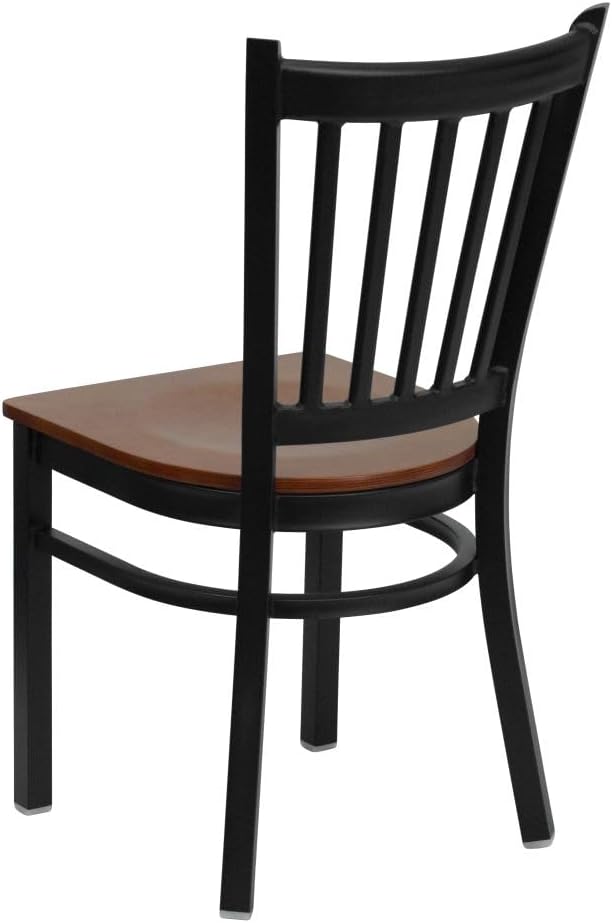 Flash Furniture 2 Pack HERCULES Series Black Vertical Back Metal Restaurant - Image 5