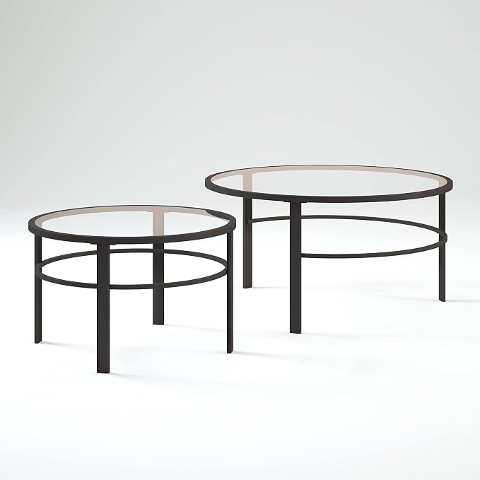 Henn&Hart Round Nested Coffee Table in Blackened Bronze, Coffee Table coffee - Image 10