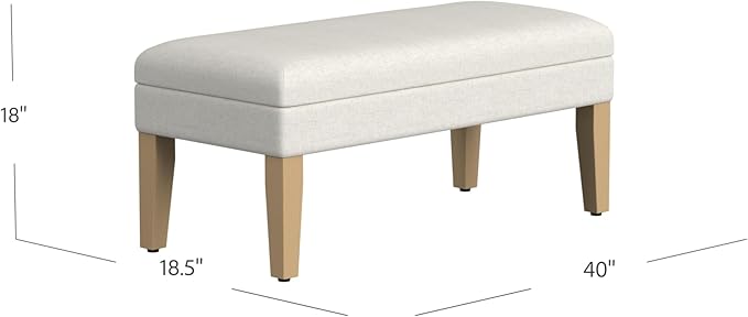 Homepop Home Decor | Upholstered Decorative Storage Ottoman Bench | Ottoman - Image 3