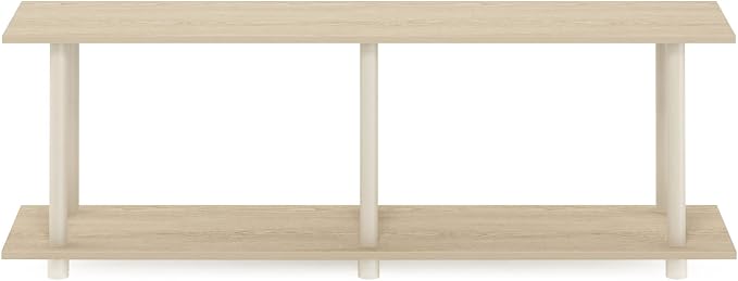 Furinno Turn-N-Tube No Tools Modern Rectangle Side Table, Bauhaus Oak/Beige - Image 6