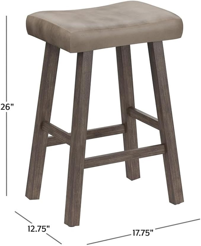 Hillsdale Furniture Saddle Counter Stool, Rustic Gray - Image 3