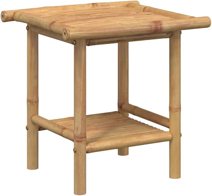Bamboo Fiber Coffee Table with Storage Shelf, Eco-Friendly Modern Square Design - Image 6
