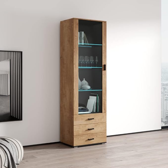 Meble Furniture Soho S1 1D3S Modern Freestanding Bookcase — 16-Color - Image 4