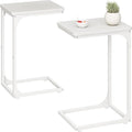 QEEIG C Table Side Table Set of 2 Living Room Sets C Shaped Couch Tray End by QEEIG