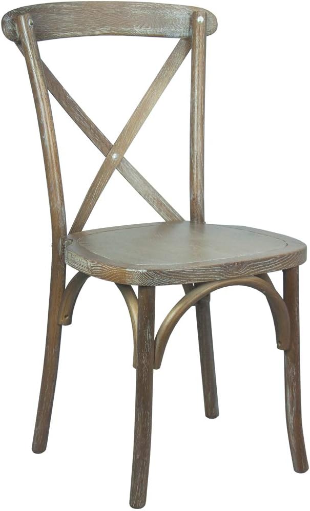 EMMA + OLIVER Medium with White Grain X-Back Chair by EMMAOLIVER