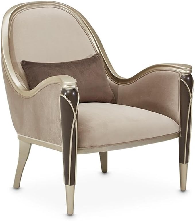 MICHAEL AMINI Villa Cherie Accent Velvet Chair in Porcini/Hazelnut Brown - Image 5