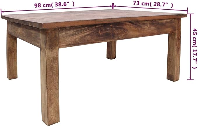 Coffee Table Solid Reclaimed Wood 38.6"x28.7"x17.7", End Tables, Living Table - Image 2