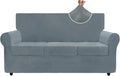 ZNSAYOTX Luxury Velvet Couch Cover 4 Piece Stretch Sofa Covers by ZNSAYOTX