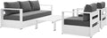 Modway Tahoe Aluminum 4-Piece Outdoor Patio Set in White Charcoal by Modway