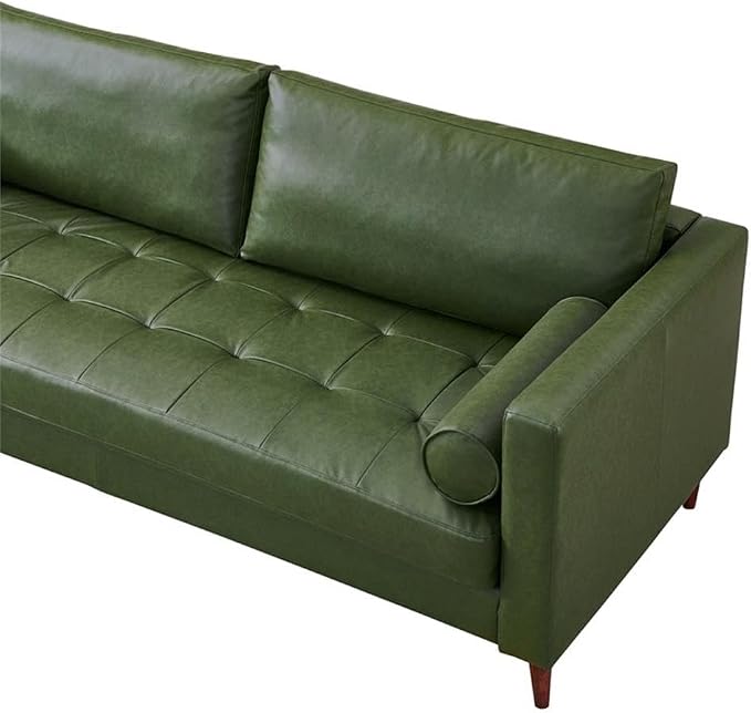 Pemberly Row Eco Leather Sofa, High Density Sponge Foam Cushion, Hardwood Frame - Image 3