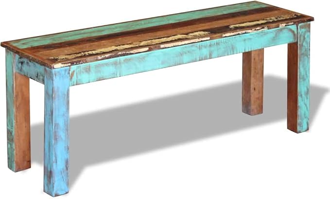 vidaXL Bench Solid Reclaimed Wood Dining Seats Outdoor Home Hall Chair Lounge - Image 7