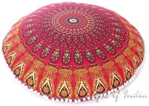 Mandala Floor Pillow Cover Meditation Cushion Seating Throw Hippie Round - Image 4