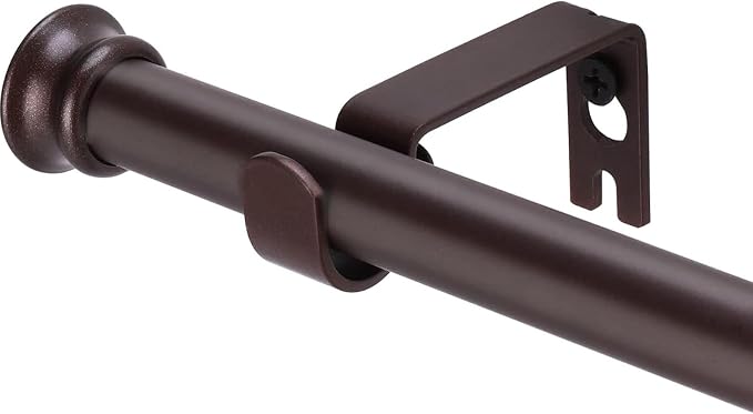 Small Curtain Rods for Windows 30" to 60" 5/8 Inch Standard Decorative Brown by Alskarhem