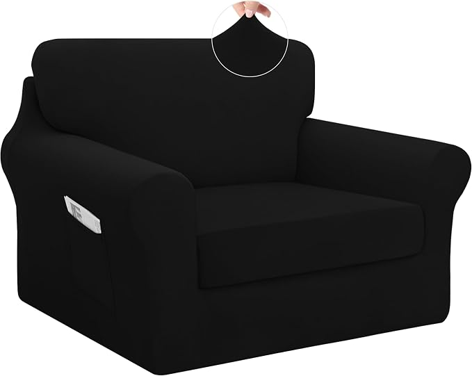 Easy-Going 3 Pieces Stretch Chair Cover Washable Chair Slipcover Set by Easy-Going