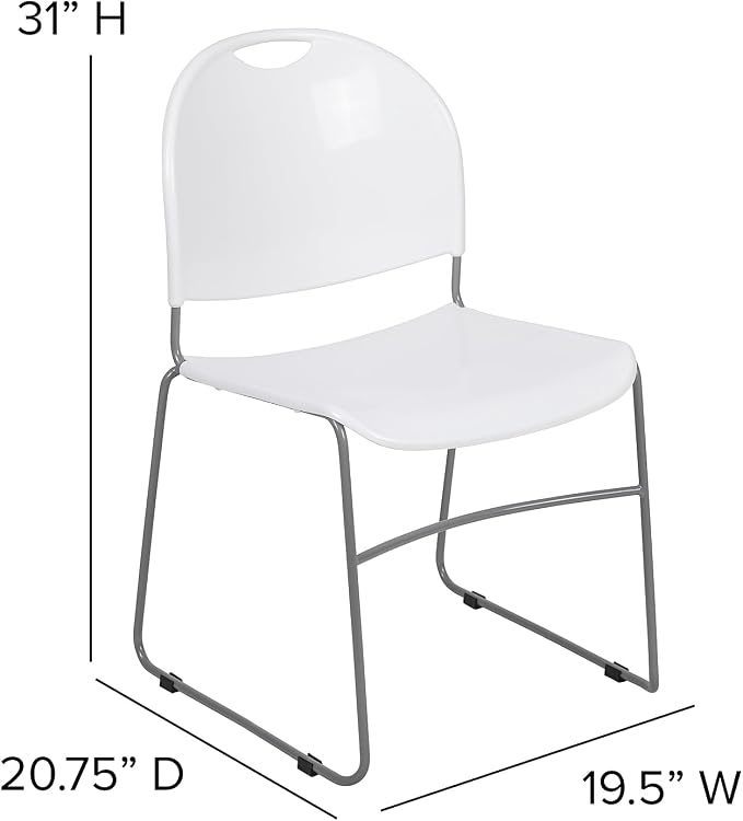 Flash Furniture HERCULES Series 5 Pack 880 lb. Capacity White Ultra-Compact - Image 3