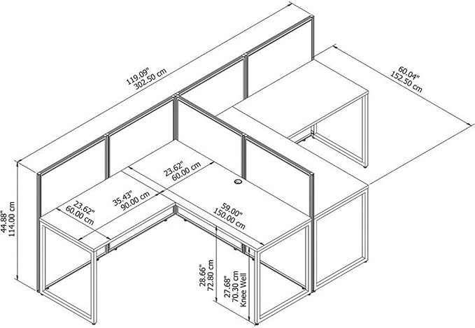 Bush Business Furniture Double Cubicle Desk - Image 3