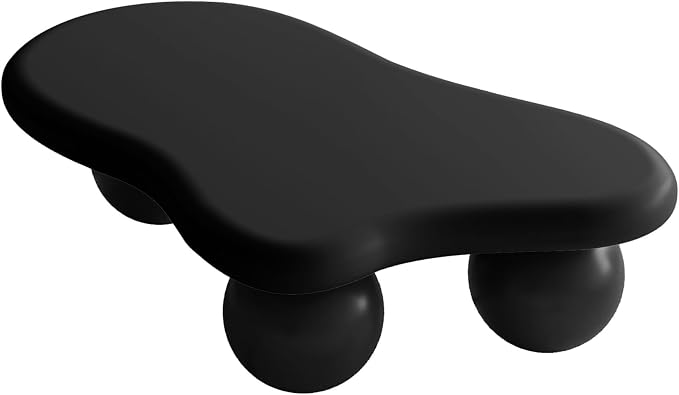 47.2” Cloud Coffee Table with 3 Ball Legs, Modern Irregular Center Table - Image 7
