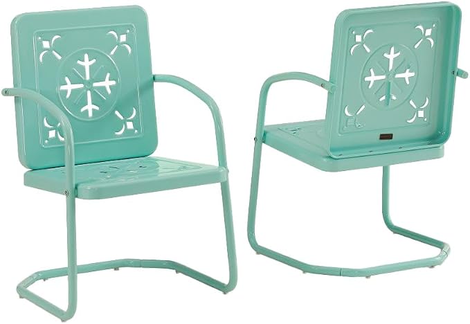 Crosley Furniture Azalea 2-Piece Outdoor Chair Set, Vintage Retro Metal Patio by CrosleyFurniture