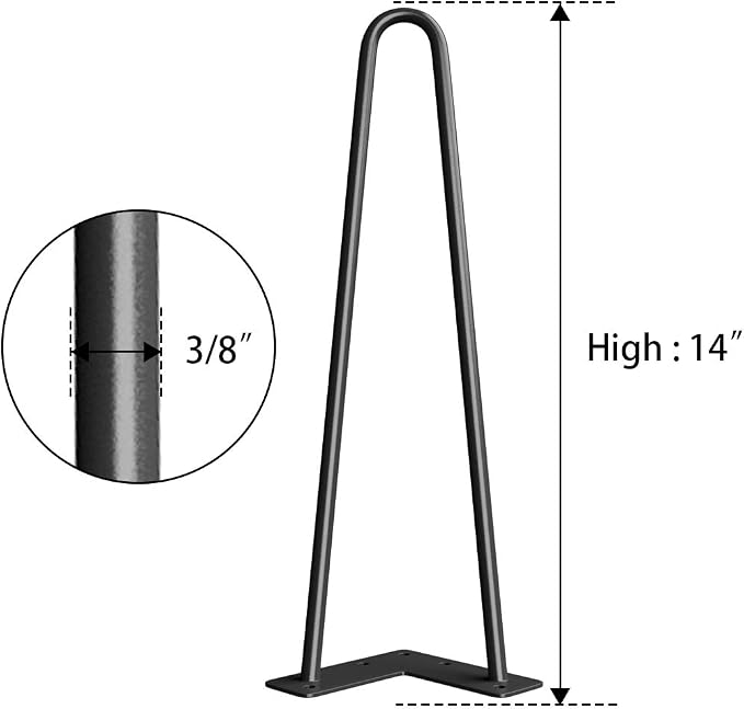 SMARTSTANDARD 14 Inch Heavy Duty Hairpin Furniture Legs, Metal Home DIY Projects - Image 8