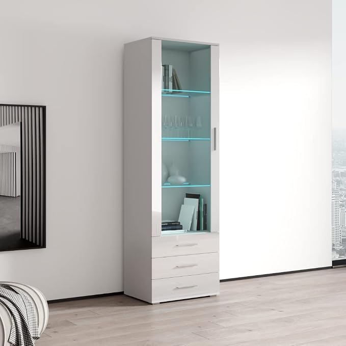 Meble Furniture Soho S1 1D3S Modern Freestanding Bookcase — 16-Color - Image 4