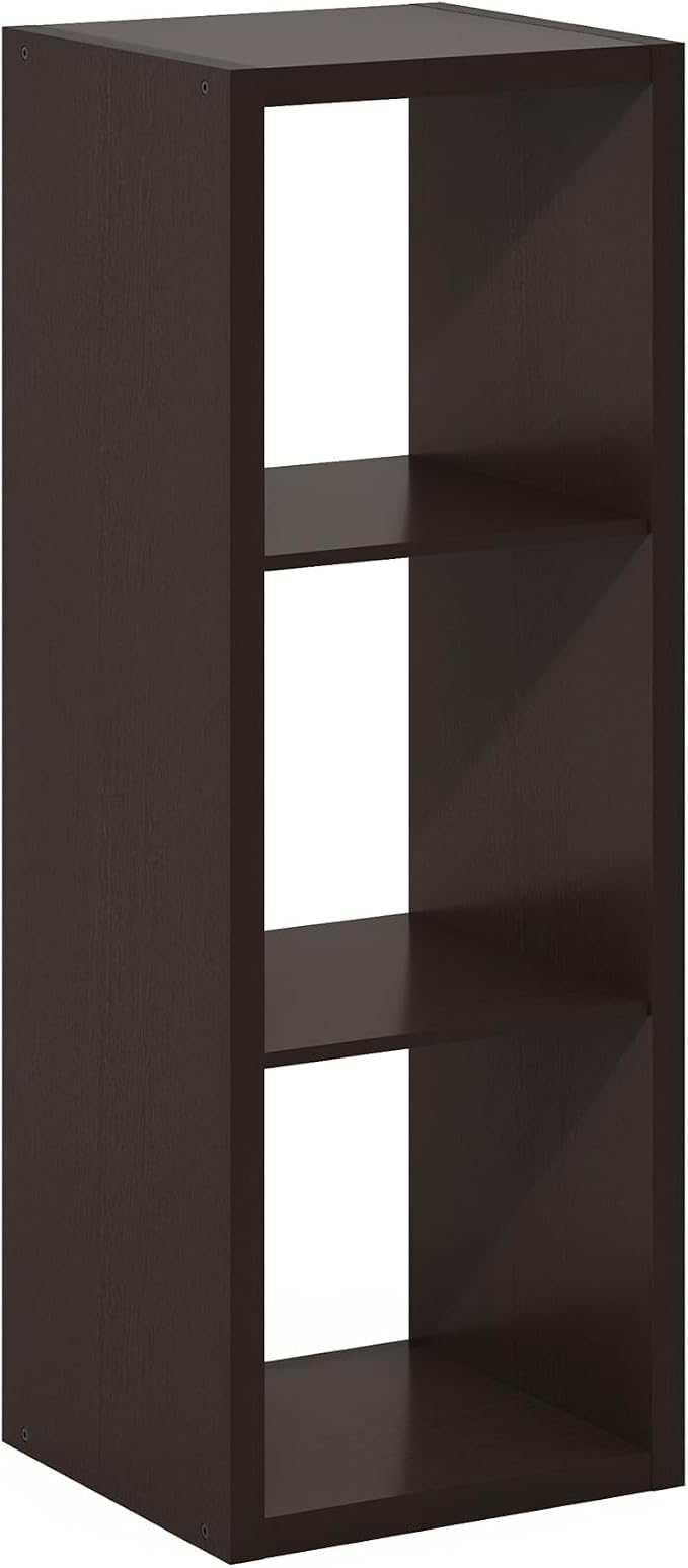 Furinno Cubicle Book Shelf, 3-Cube Bookshelf, Extra Thick Frame Horizontally & - Image 11