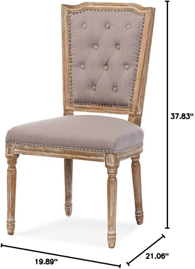 Baxton Studio Estelle Shabby Chic Rustic French Country Cottage Weathered Oak - Image 3