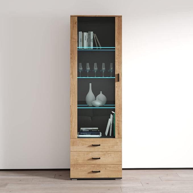 Meble Furniture Soho S1 1D3S Modern Freestanding Bookcase — 16-Color by MebleFurniture