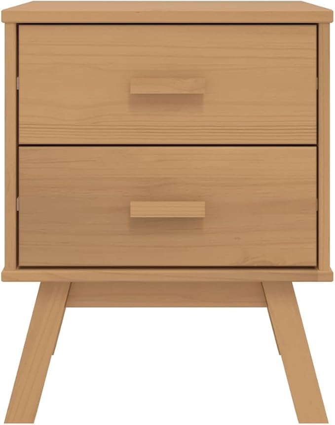 Brown Solid Pinewood Bedside Cabinet - Image 7