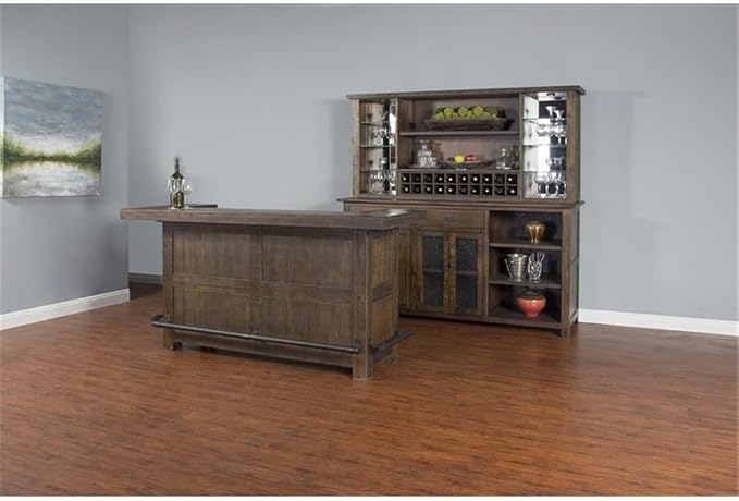 Pemberly Row 80" Transitional Wood Gorgeous Bar Unit - Image 2