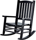 Hupmad Wooden Rocking Chair Outdoor Oversized Porch Rocker Chair, Patio Wooden by Hupmad