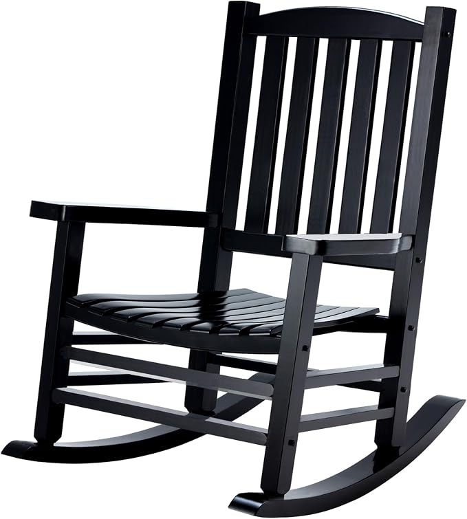 Hupmad Wooden Rocking Chair Outdoor Oversized Porch Rocker Chair, Patio Wooden by Hupmad