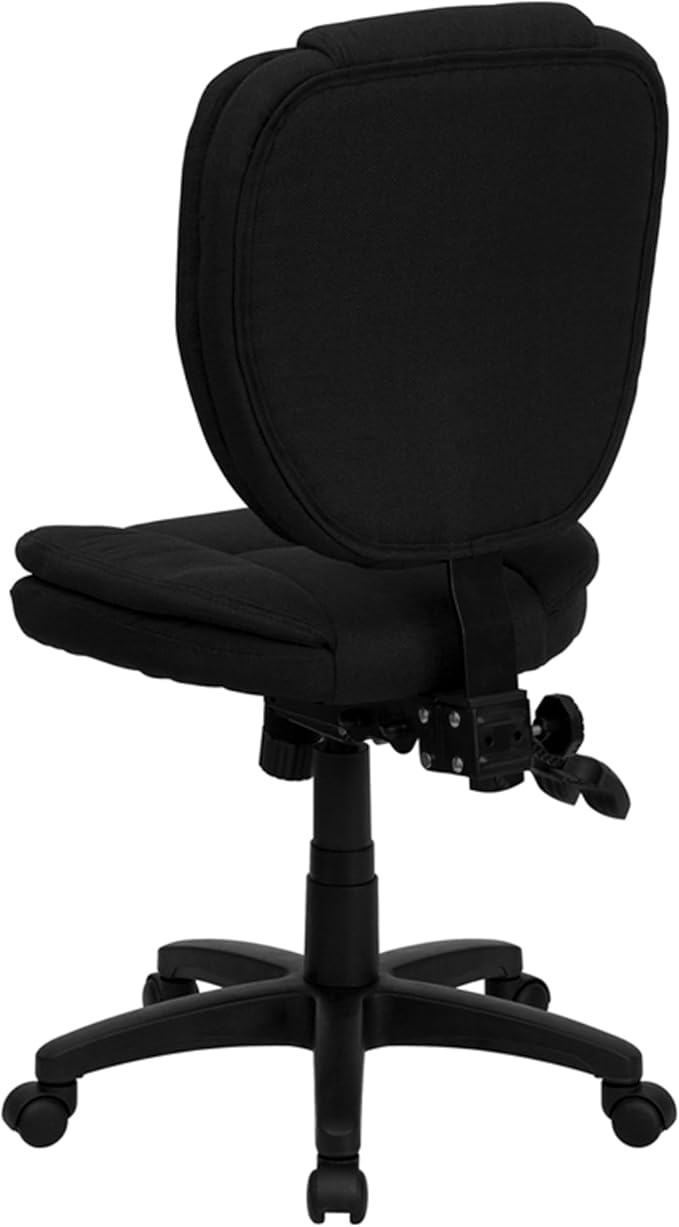 Flash Furniture Caroline Mid-Back Black Fabric Multifunction Swivel Ergonomic - Image 7