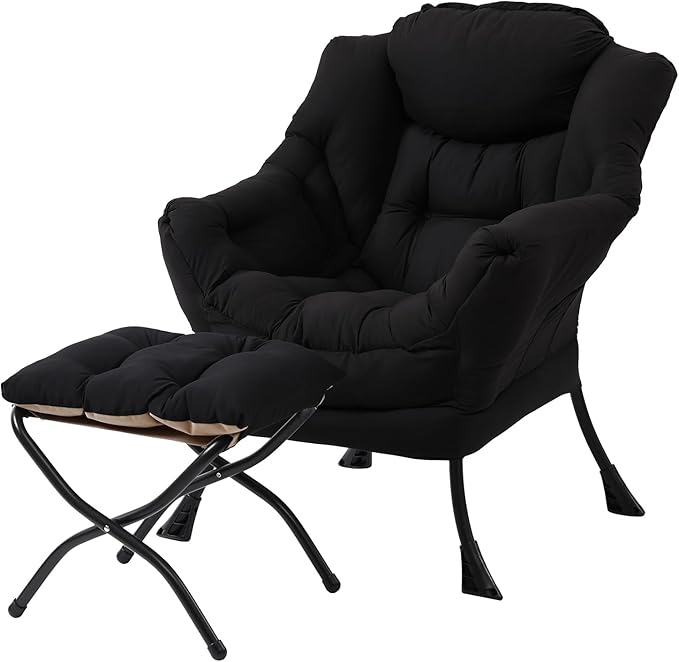 Welnow Lazy Chair with Ottoman, Modern Accent Chair with Armrests and a Side by LifeGetsBetterWithWelnow