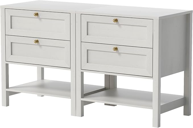 EYYTHUNG Farmhouse Nightstand Set of 2, Wooden Farmhouse Floor Night Stand - Image 7