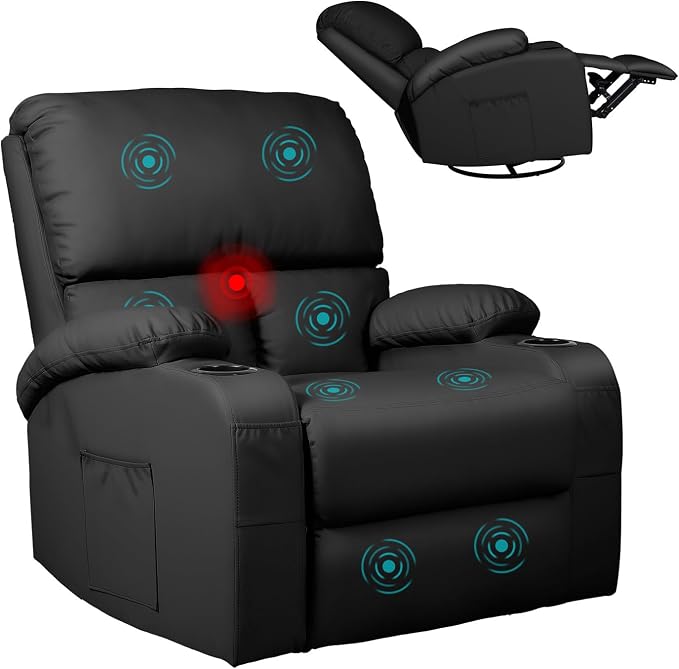 LEVELEVE Rocking Recliner Chair, Massage Rocker Recliner Chair by Enjoyyourlife