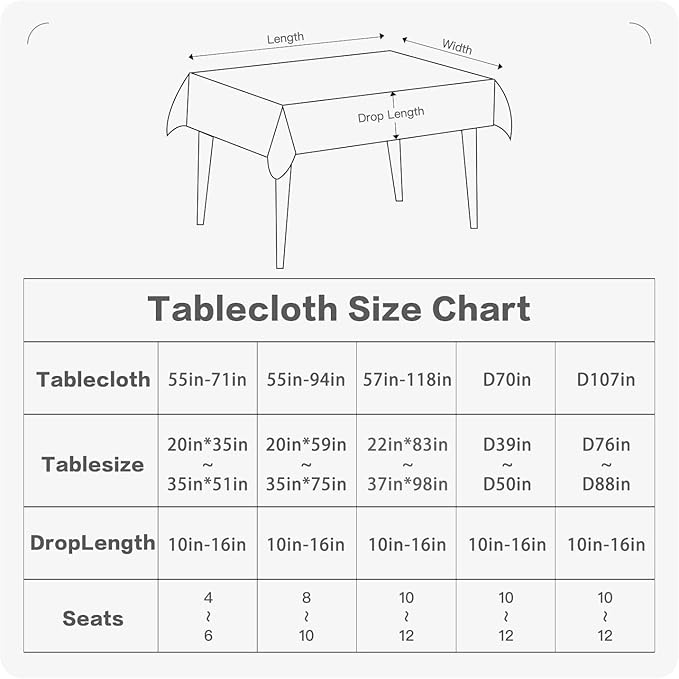 BALCONY & FALCON Round Tablecloth Washable Wrinkle Resistant and Water Proof - Image 2