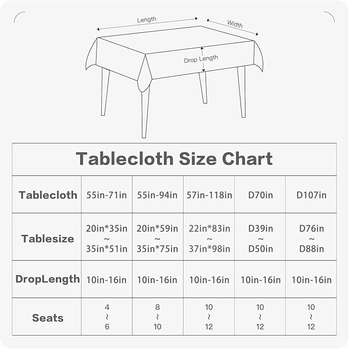 BALCONY & FALCON Round Tablecloth Washable Wrinkle Resistant and Water Proof - Image 6